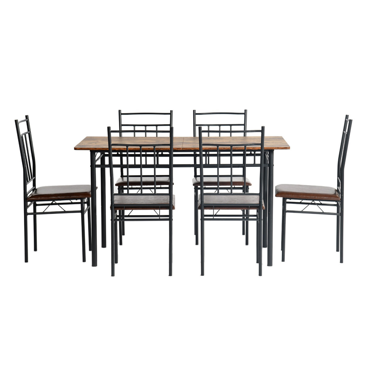 17 Stories 6-Person Dining Table Set, 1 Dining Table And 6 Dining ...